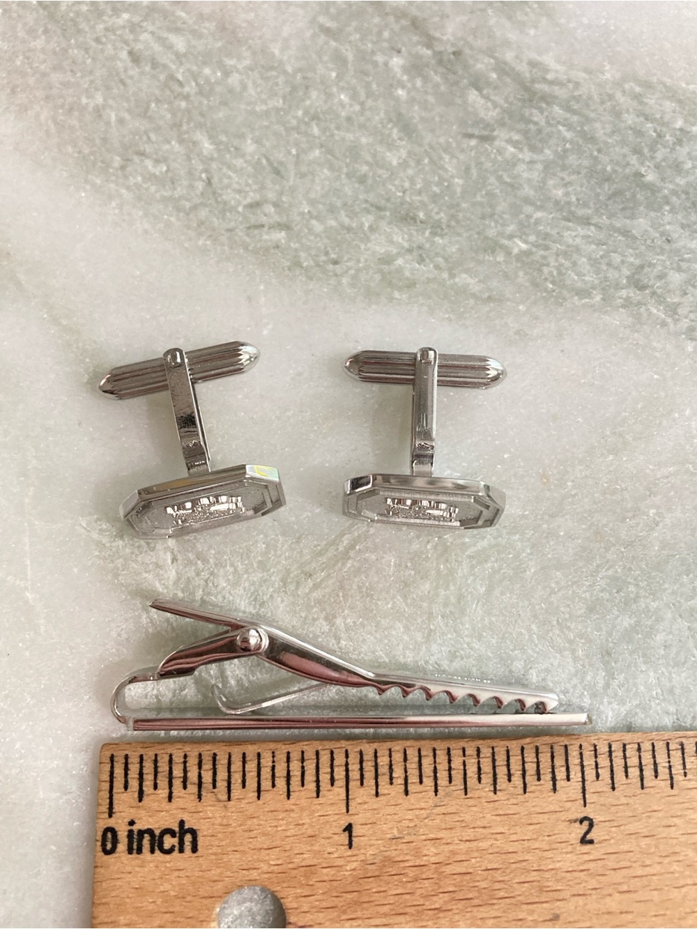 Vintage Burberry Cuff Links + Tie Clip Set - Picture 7 of 7